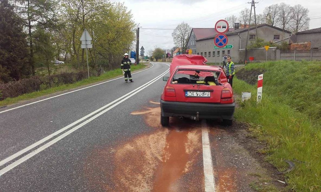 Kolizja drogowa w Mąkowarsku