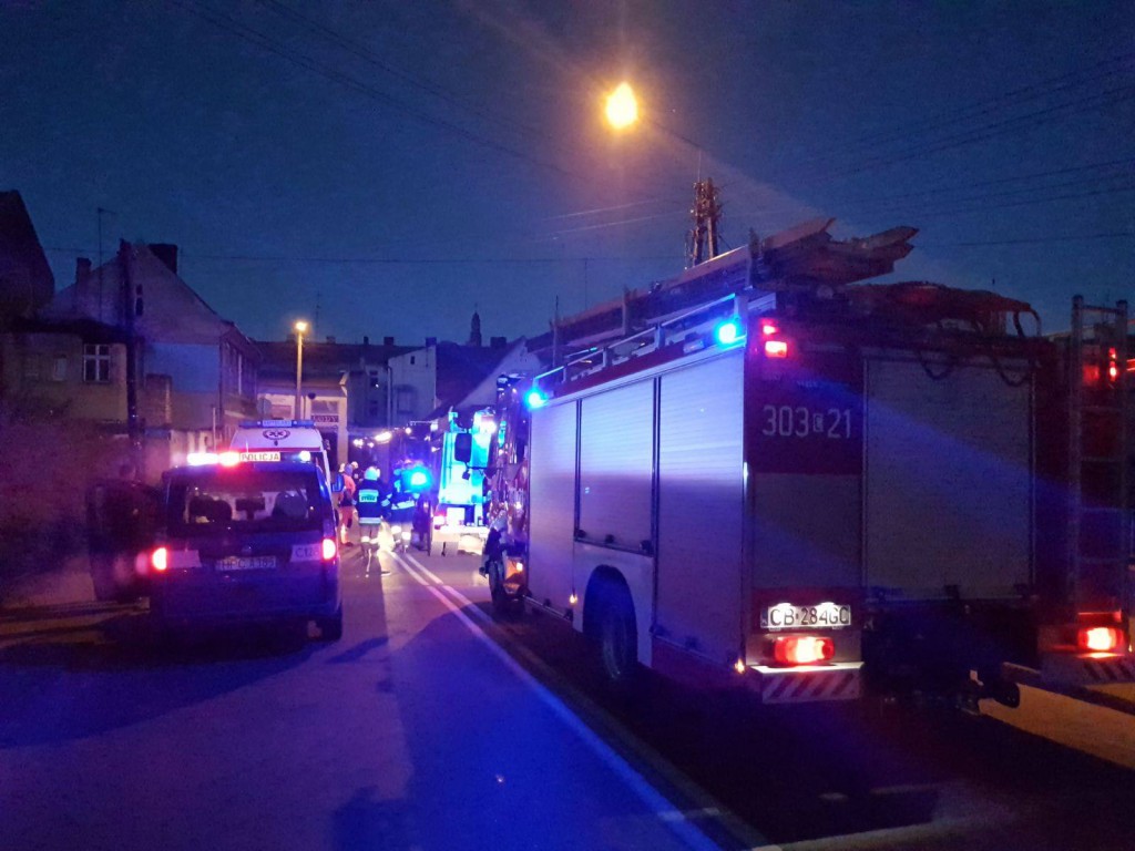 Pożar na ulicy Łokietka w Koronowie