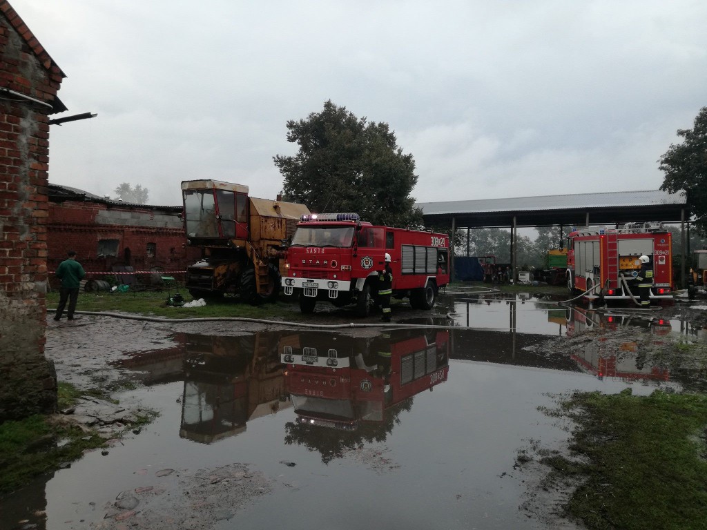 Pożar budynku w Krąpiewie
