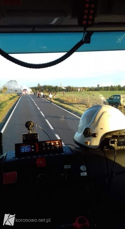 Pożar autobusu w Buszkowie