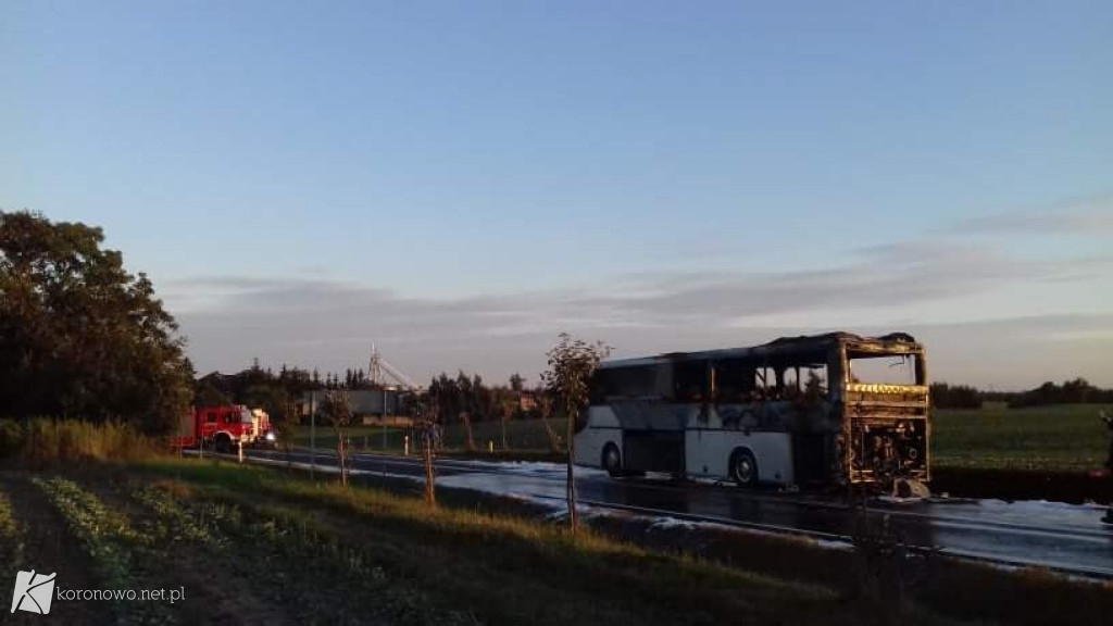 Pożar autobusu w Buszkowie