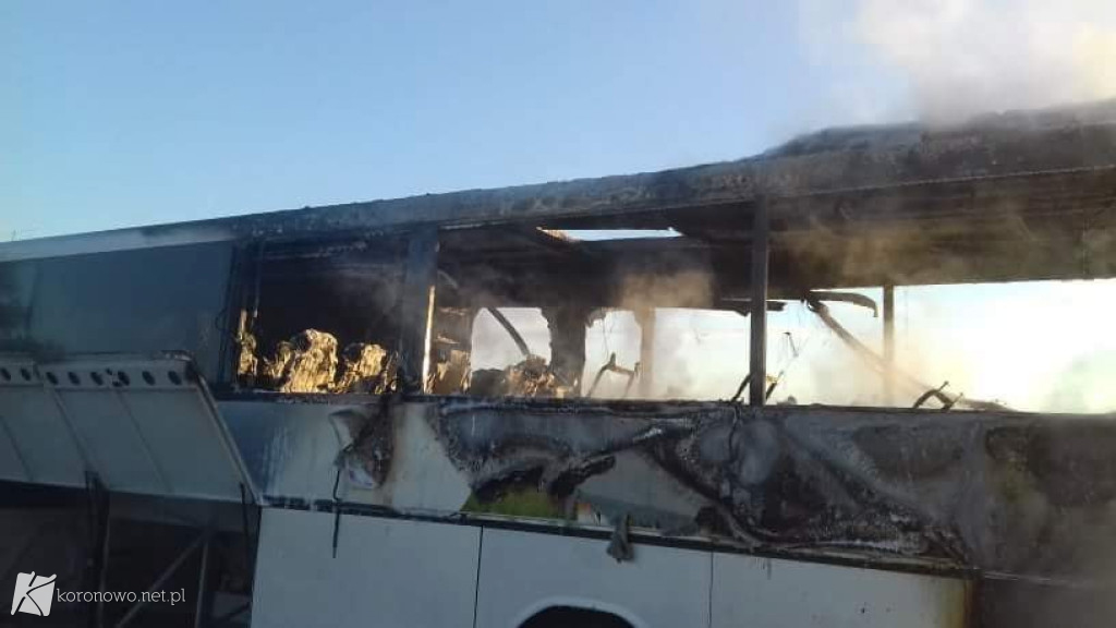 Pożar autobusu w Buszkowie