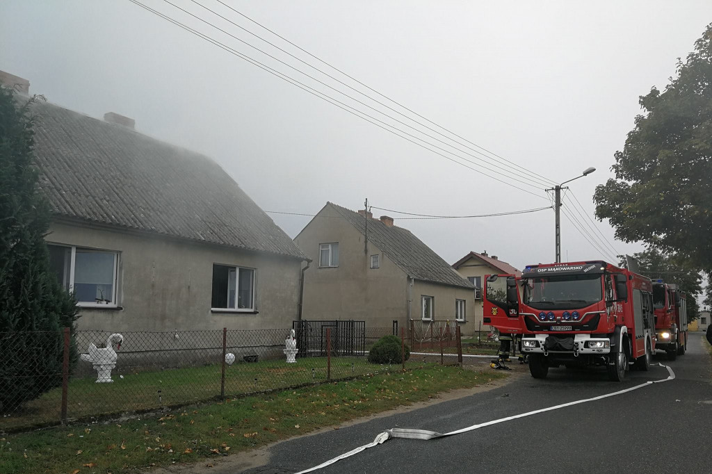 Pożar piwnicy w Mąkowarsku