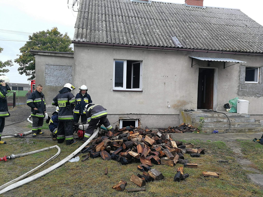 Pożar piwnicy w Mąkowarsku