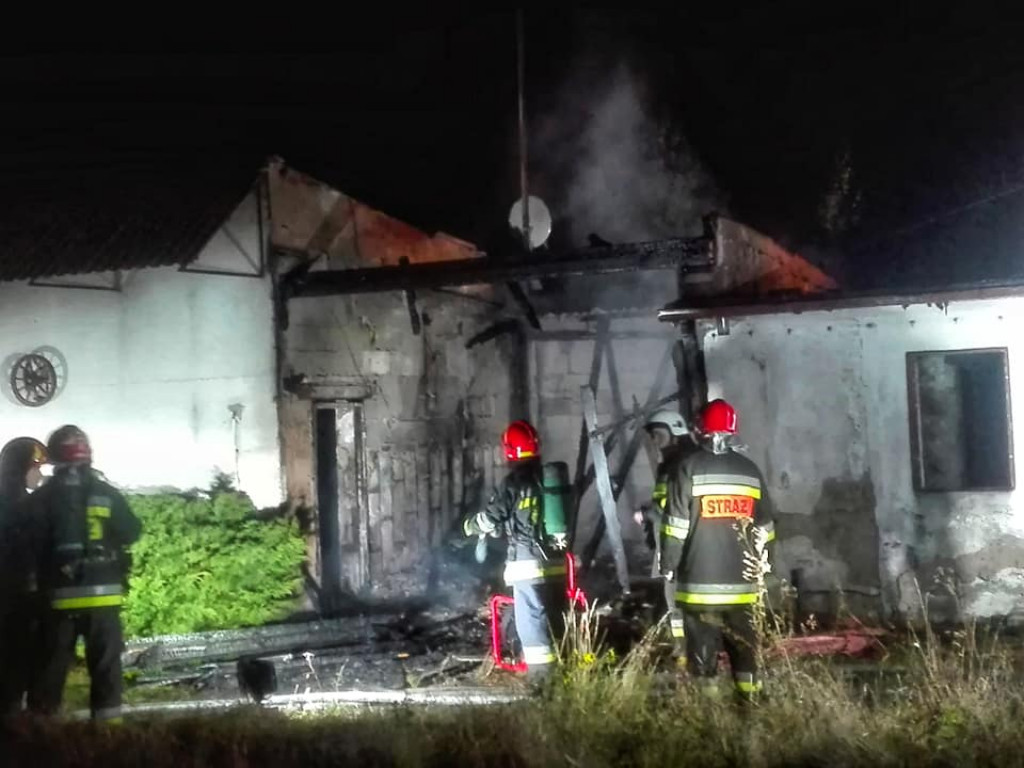 Pożar budynku we Wtelnie