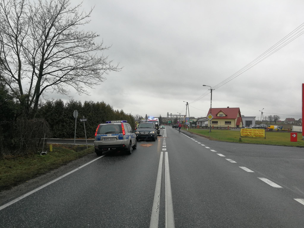 Zderzenie samochodów w Mąkowarsku