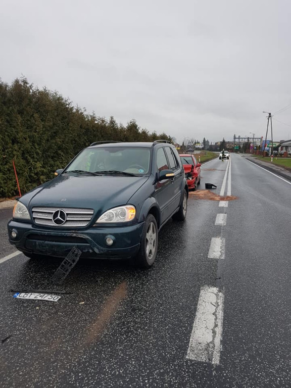 Zderzenie samochodów w Mąkowarsku