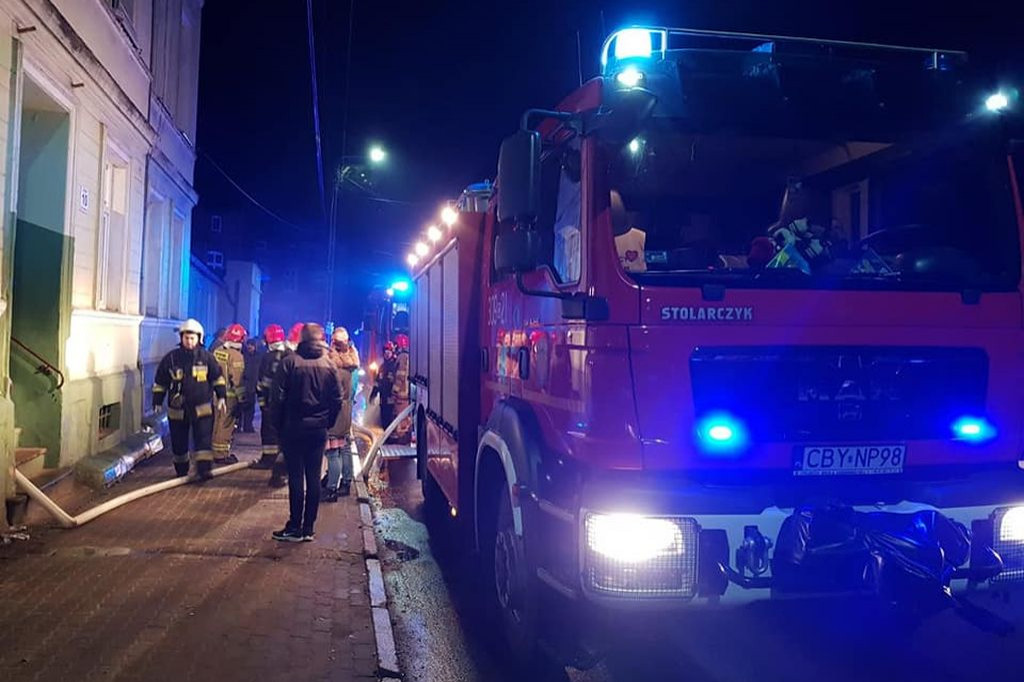 Pożar piwnicy w Koronowie