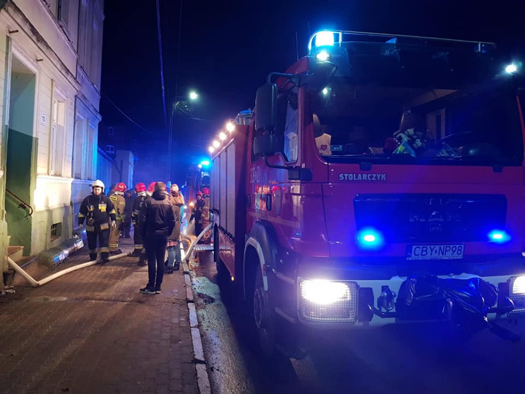 Pożar piwnicy w Koronowie