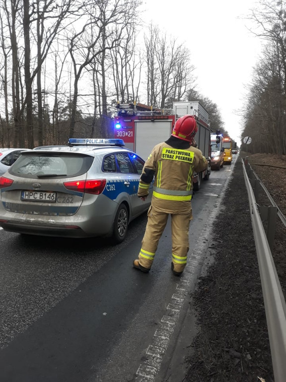 Wypadek na DK 25 w Tryszczynie