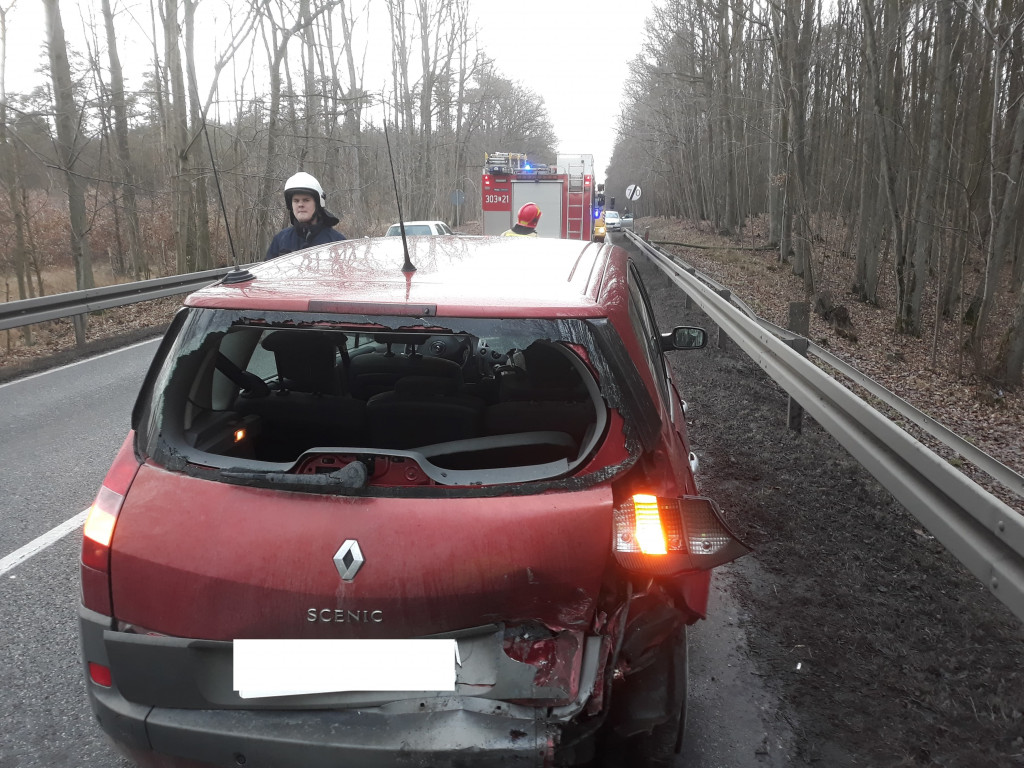 Wypadek na DK 25 w Tryszczynie