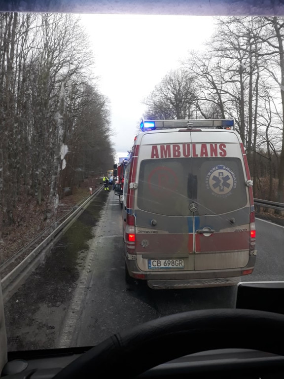 Wypadek na DK 25 w Tryszczynie