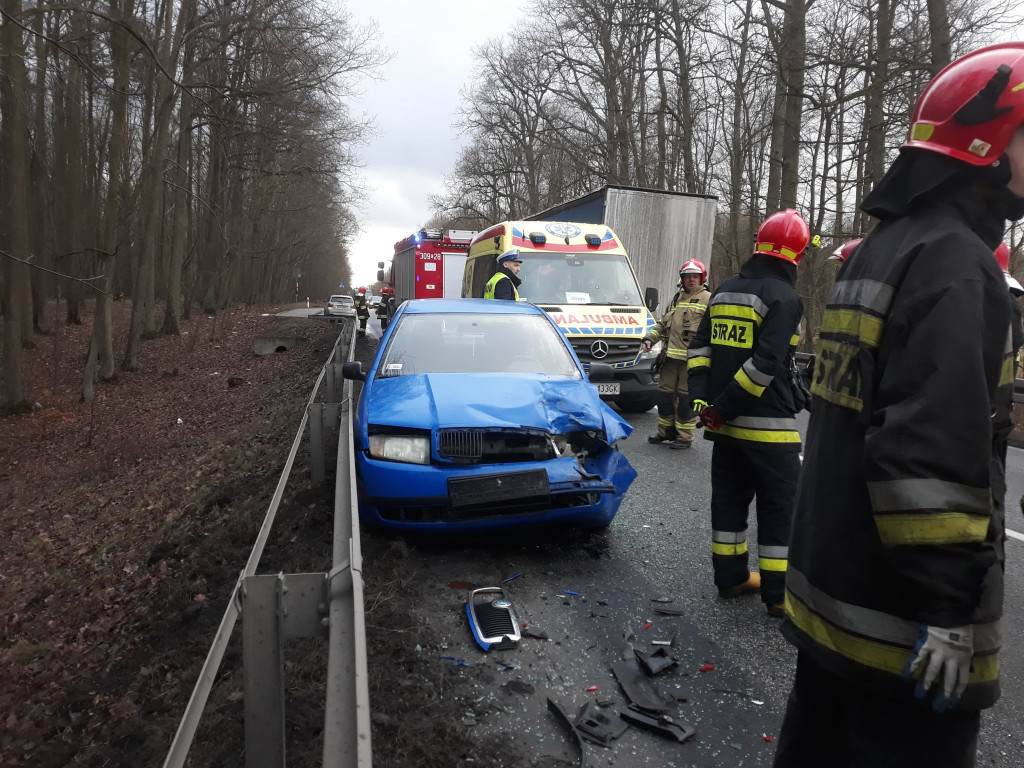Wypadek na DK 25 w Tryszczynie