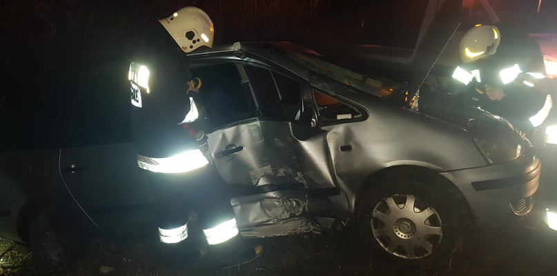 Stan zdrowia kierowcy nie wymagał hispitalizacji fot. OSP KSRG Koronowo