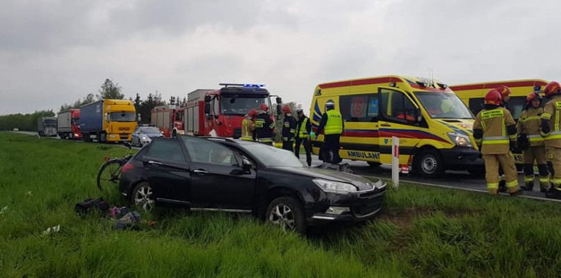 W wyniku zderzenia śmierć poniósł kierowca osobowego citroena fot. OSP KSRG Gościeradz